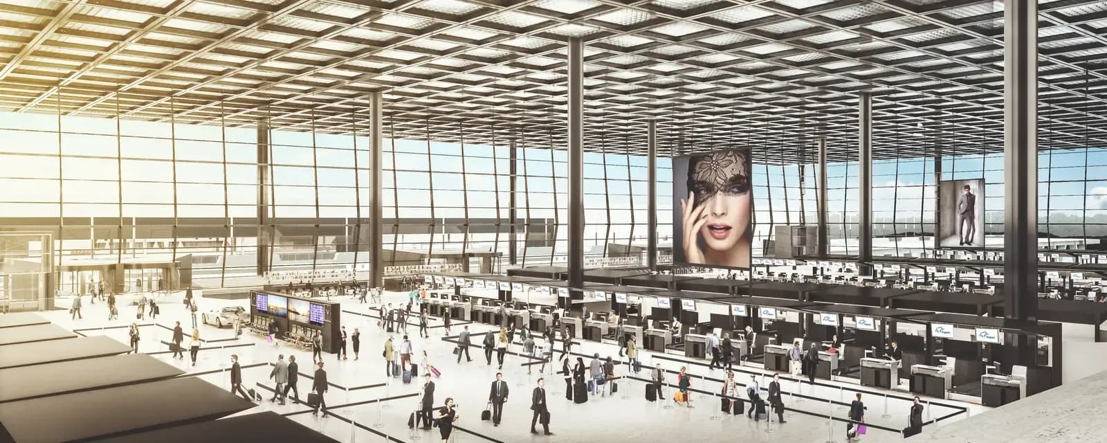 Check-in-Halle Terminal 3, Flughafen Frankfurt